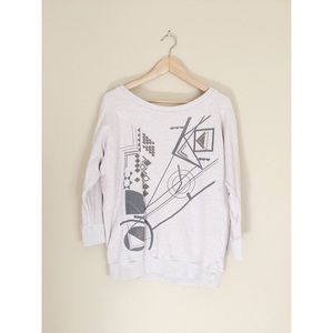 Off-White 3/4 Sweater with Geometric Design