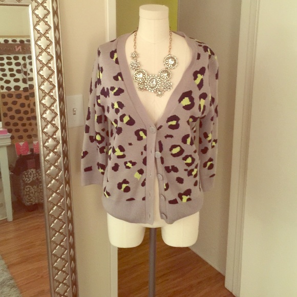 Gray Leopard Sweater