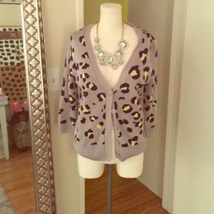 Gray Leopard Sweater