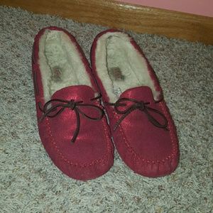 Sparkly red Ugg moccasins