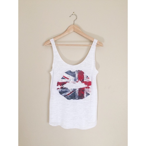 White Tank with Union Jack Design 💋🇬🇧