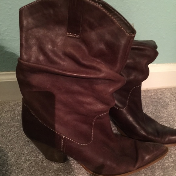 Burgandy/brown leather boots