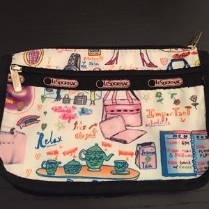LeSportac cosmetics pouch with sketches print