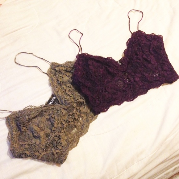 NWOT Seaweed Green/ Plum Purple Bralette