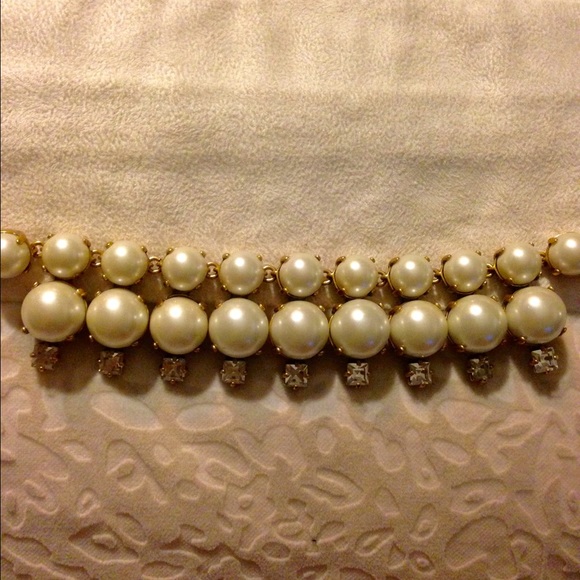 J. Crew pearl and crystal statement necklace - Picture 2 of 4