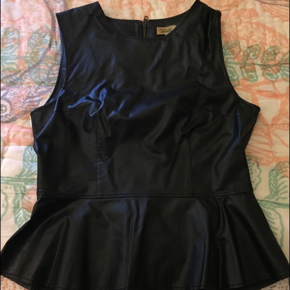 Vegan leather peplum top