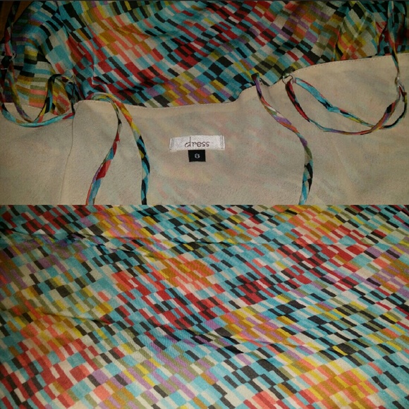 Rainbow rectangle silk chiffon dress neiman marcus - Picture 4 of 4