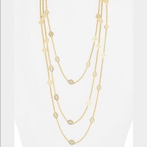 Tory Burch Logo Necklace gold tone