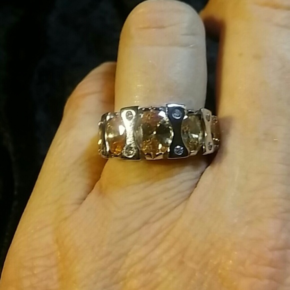 Heavy Beautiful Citrine Ring Stamped 925