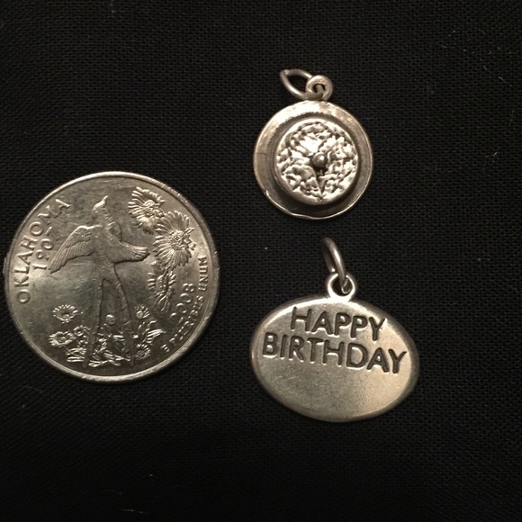 2 birthday sterling silver charms