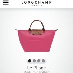 Longchamp Le Pilage Medium Hot Pink Tote