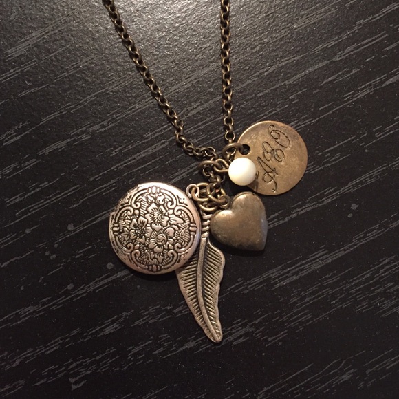 American Eagle Locket Cluster Necklace