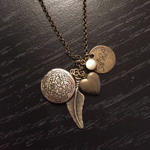 American Eagle Locket Cluster Necklace