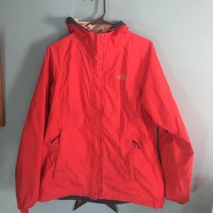 Women's medium hooded North Face rain coat