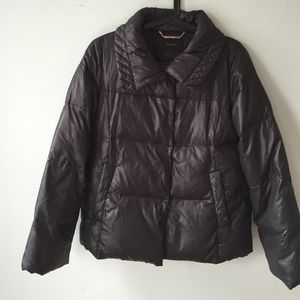 Worn only a few times, navy lightweight down coat