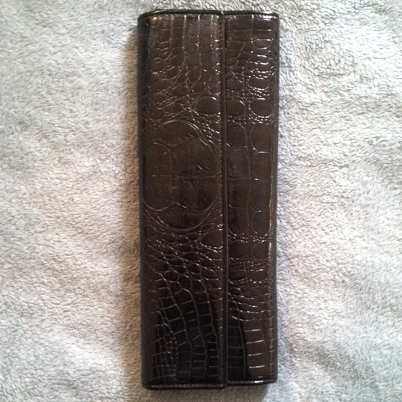 Aldo black evening clutch, glossy evening bag
