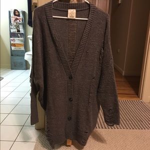 Pins and Needles Oversized Distressed Sweater