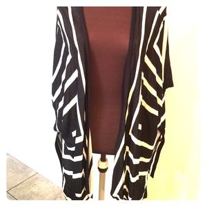 Black and white poncho top