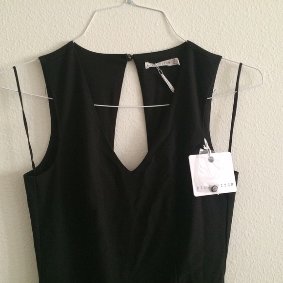 Pink stitch black jumpsuit size small - Picture 3 of 4