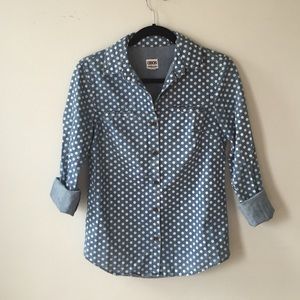 Adorable polka dot denim button down from ASOS