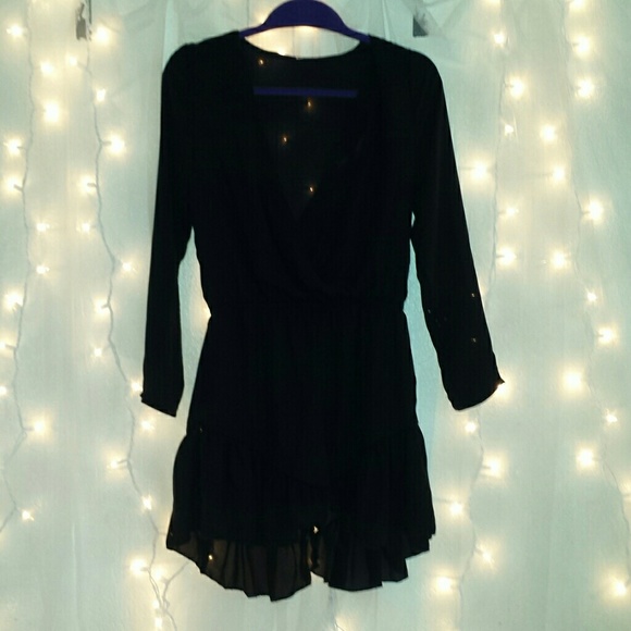 Black long sleeve romper
