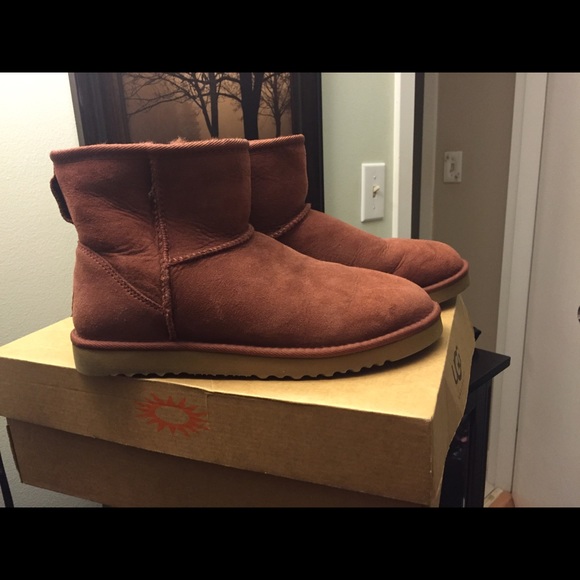 Ugg ankle boots. Brownish burgundy color