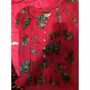 Flowered sheer shirt