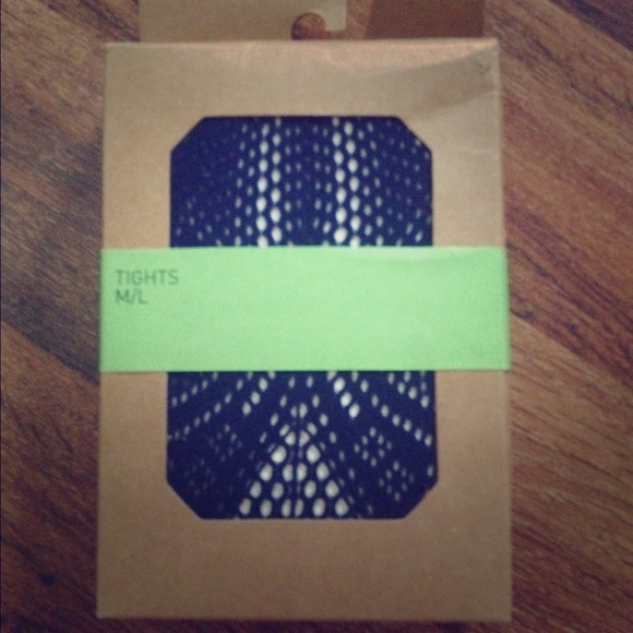 Urban Outfitters Navy Fishnet Tights M/L