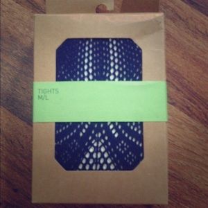 Urban Outfitters Navy Fishnet Tights M/L