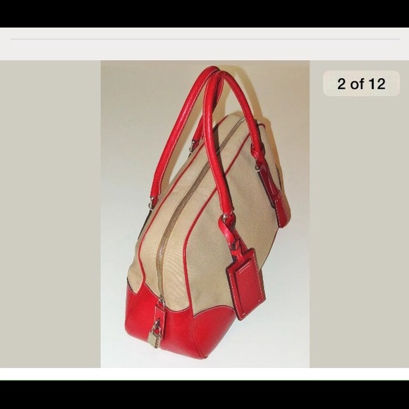 Prada Bauletto Canvas & Leather Satchel  Italy - Picture 2 of 4