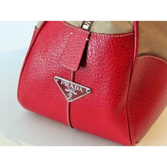 Prada Bauletto Canvas & Leather Satchel  Italy - Picture 4 of 4