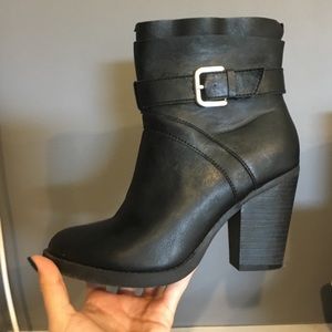JustFab Black Ankle Booties