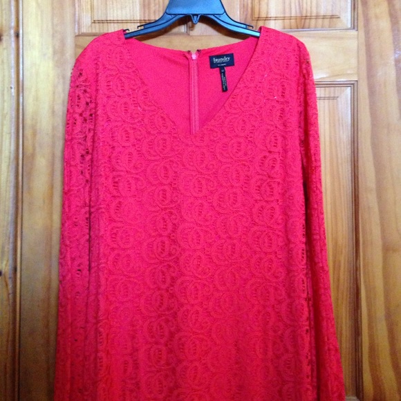 Laundry Long-sleeved V-neck Lace Dress - Picture 2 of 4