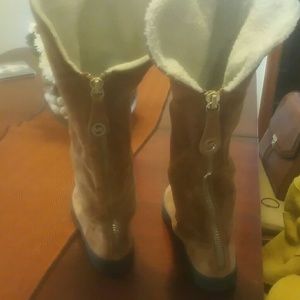 Michael Michael Kors Gold Zipper Detail Boots