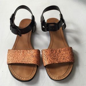 Rebecca Minkoff leather color block sandals