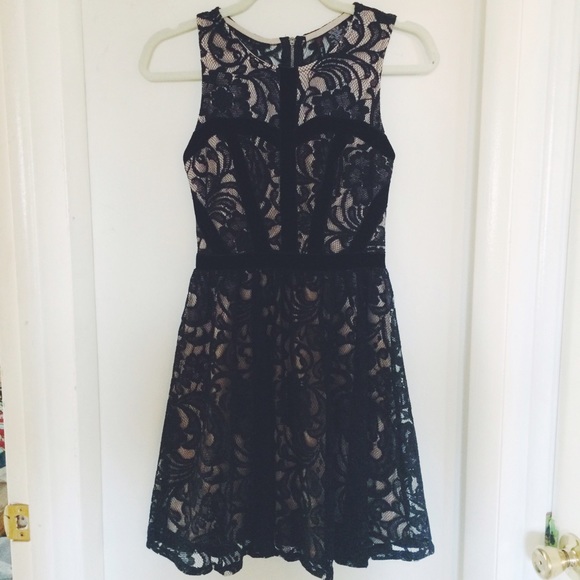 LBD lace with velvet accents