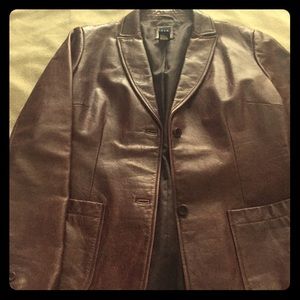 NWOT Ladies Brown Leather Jacket