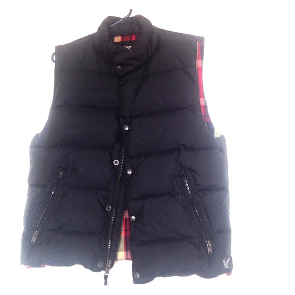 AEO Men's Puffer Vest Black w/ Flannel Lining