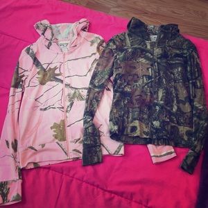 Camo zip up sweaters