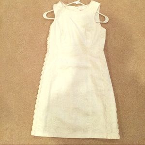 White shift dress