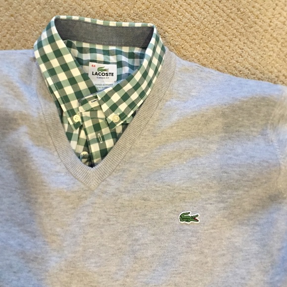 Mens Lacoste button up and V neck!