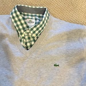 Mens Lacoste button up and V neck!