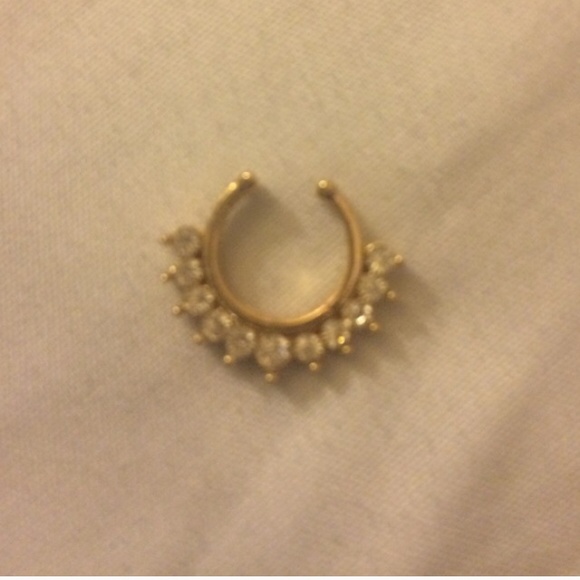 Faux septum ring in gold free shipping