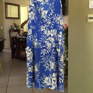 Blue floral print dress