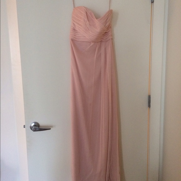 Amsale Blush Pink Strapless Bridesmaid Dress