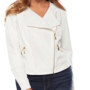 J Lo White Moto Jacket