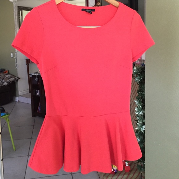 Red/orange peplum top