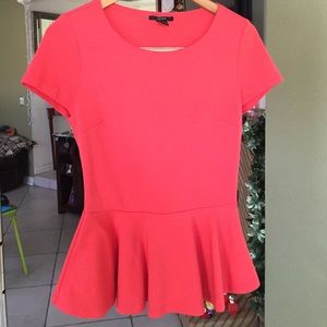 Red/orange peplum top
