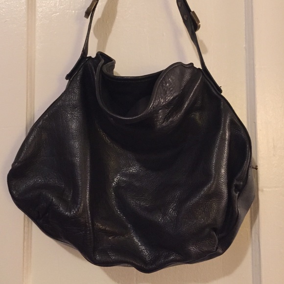 BCBG bucket bag in black.