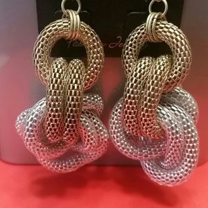 Gold and Silver Knotted Earrings